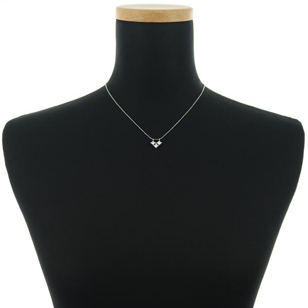ダイヤ ダイヤモンド 0.65ct プリンセスカット ネックレス K18WG GENJ 
