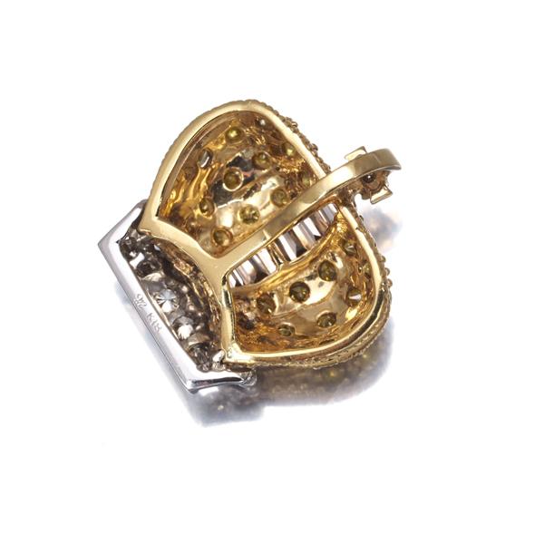 笠原真寿美 ペンダントトップ イエロー＆ブラウン ダイヤ ダイヤモンド