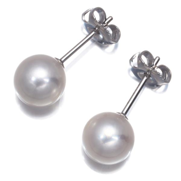MIKIMOTO ミキモト ピアス パール 真珠 7.2mm K18WG BLJ : グリーバー