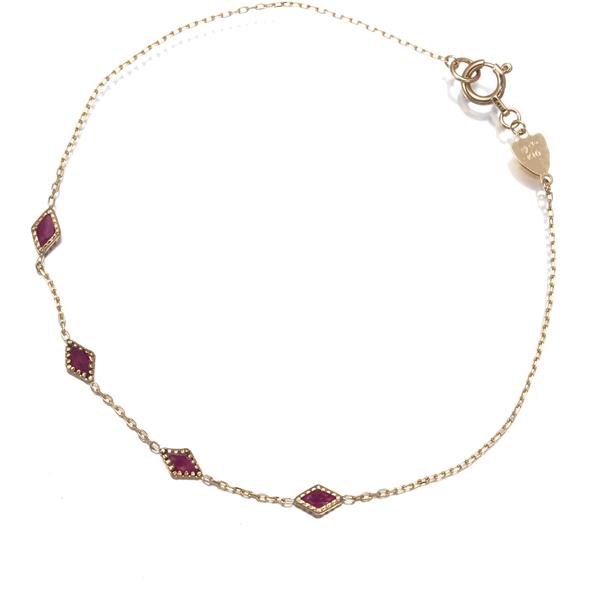 agete（アガット） ブレスレット ルビー ステーション K10YG BLJ