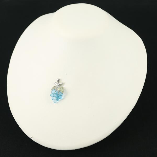 トパーズ 8.98ct ペリドット 0.60ct 葡萄 フルーツ ペンダントトップ K18WG GENJ |  | 03