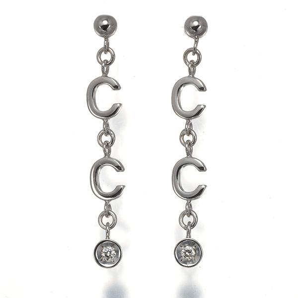 CELINE セリーヌ ピアス ダイヤ ダイヤモンド 0.02ct/0.02ct K18WG BLJ  