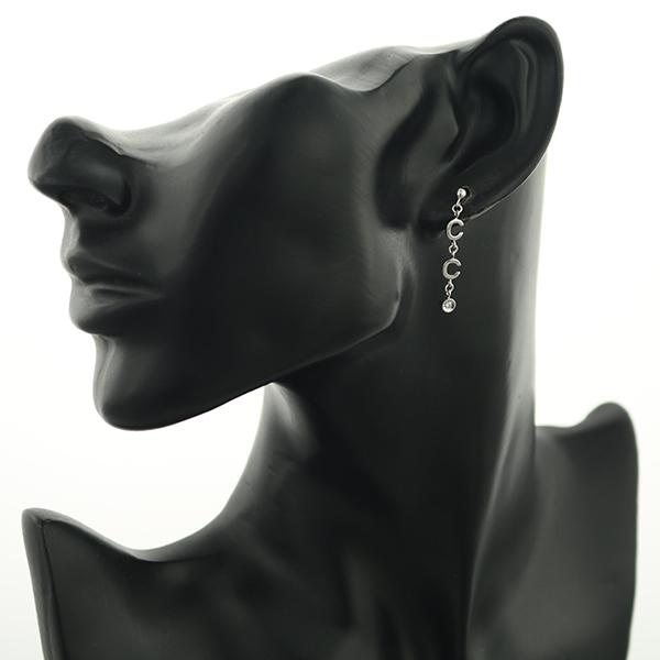 CELINE セリーヌ ピアス ダイヤ ダイヤモンド 0.02ct/0.02ct K18WG BLJ  