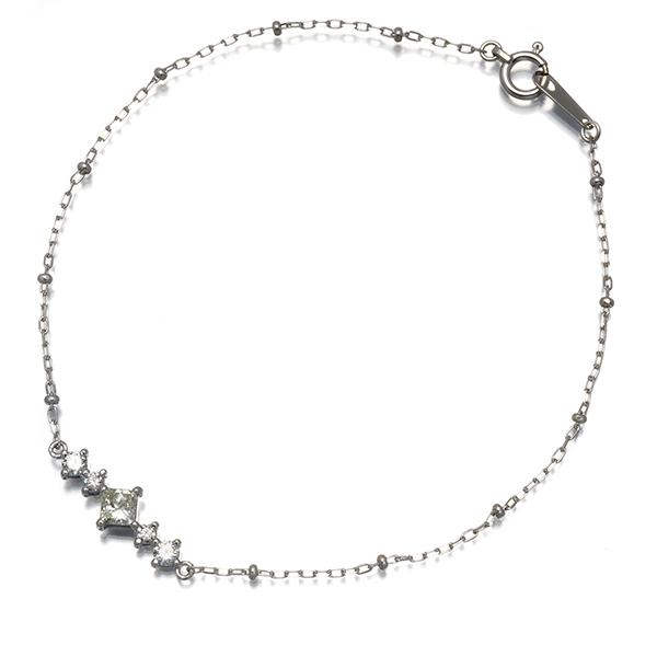 ダイヤ ダイヤモンド 0.223ct/0.18ct プリンセスカット ブレスレット
