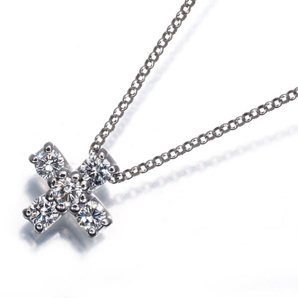 トレセンテ ネックレス ダイヤ ダイヤモンド 0.23ct クロス K18WG BLJ