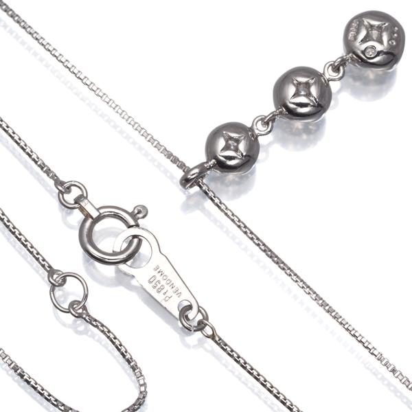 ヴァンドーム ネックレス ダイヤ 0.44ct 3P Pt950/Pt850 BLJ/GENJ 限界値下げ品