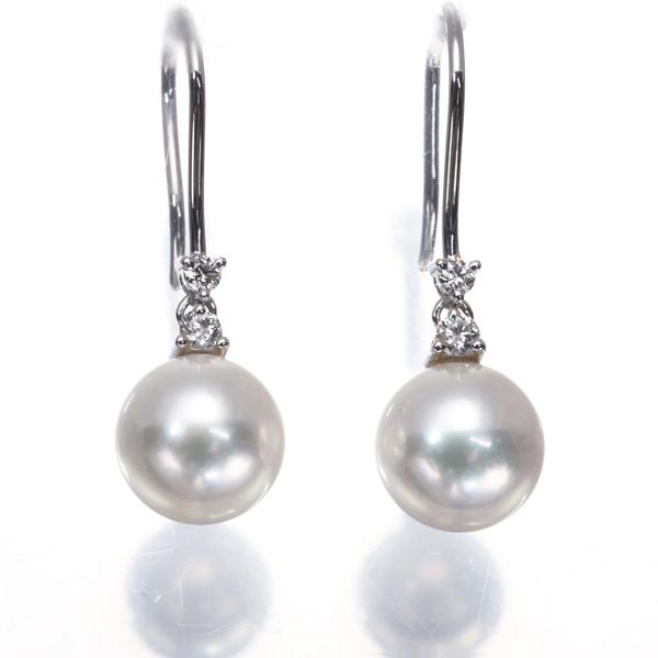 MIKIMOTO（ミキモト） ピアス パール 真珠 7.5mm ダイヤ ダイヤモンド