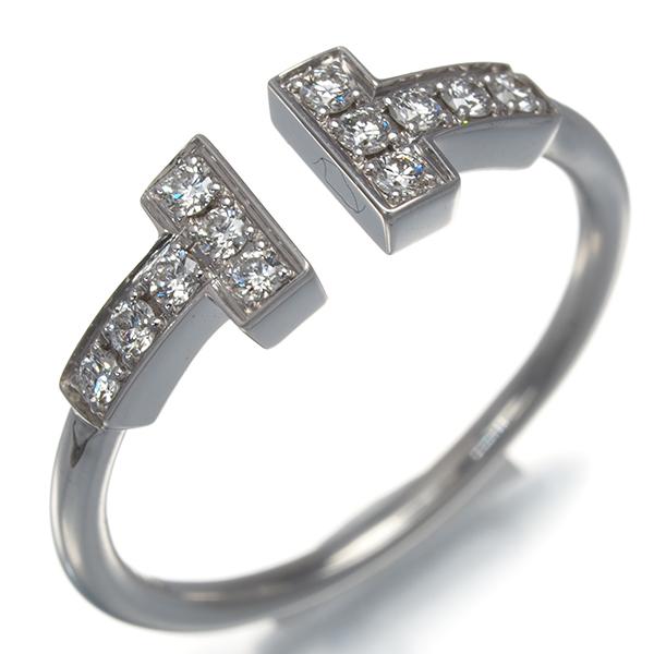 【こっちゃん】ティファニー Tワイヤー ダイヤ WGリング 9号 TIFFANY&Co.（ティファニー） リング ダイヤ ダイヤモンド Tワイヤー 9