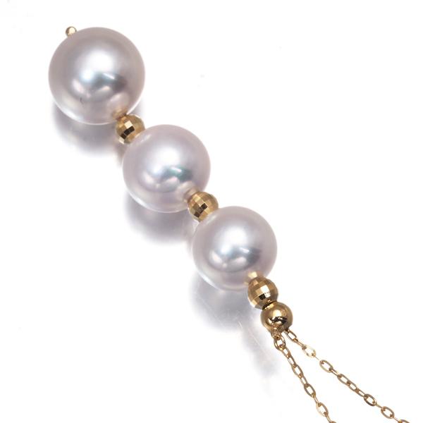 パール 真珠 7.8mm/8.1mm/9.1mm ロング ネックレス K18YG GENJ  