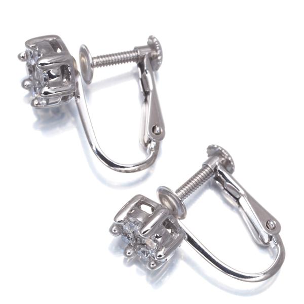 ダイヤ ダイヤモンド 0.25ct/0.25ct パヴェ イヤリング K14WG GENJ 