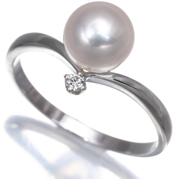 MIKIMOTO（ミキモト） リング パール 真珠 7.6mm ダイヤ ダイヤモンド