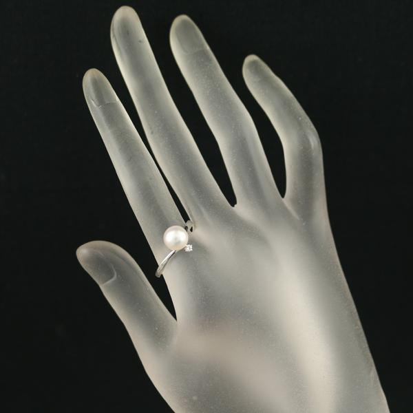 MIKIMOTO（ミキモト） リング パール 真珠 7.6mm ダイヤ ダイヤモンド