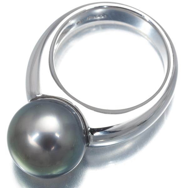 【試着のみ】パールリング 11.5号 Pt900 TASAKI（タサキ） リング ブラックパール 真珠 11.5mm 11.5号 Pt900
