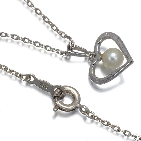 MIKIMOTO（ミキモト） ネックレス ベビーパール 真珠 ハート シルバー