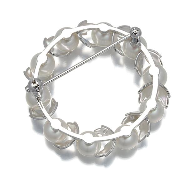 MIKIMOTO（ミキモト） ブローチ パール 真珠 5.8mm リーフ リース