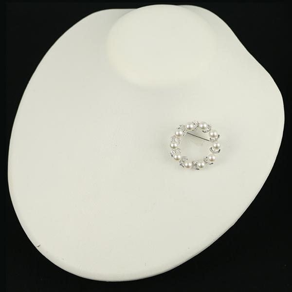 MIKIMOTO（ミキモト） ブローチ パール 真珠 5.8mm リーフ リース