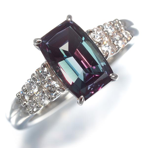 クレサンベール リング 再結晶アレキサンドライト 2.31ct ダイヤ ダイヤモンド 0.30ct 11号 Pt950 指輪 BLJ/GENJ 大幅値下げ品 | KYOCERA | 03