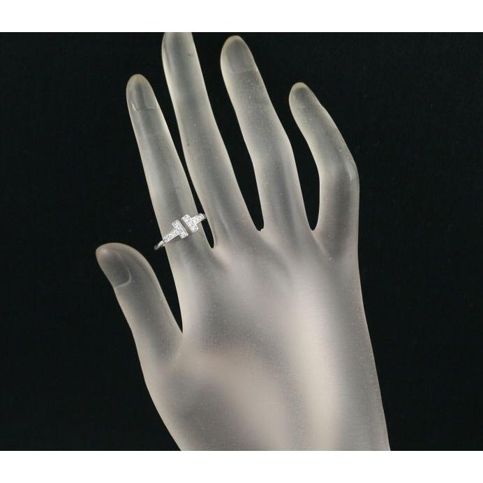 【こっちゃん】ティファニー Tワイヤー ダイヤ WGリング 9号 新品仕上げ】ティファニー T ダイヤモンド ワイヤー リング WG 9号