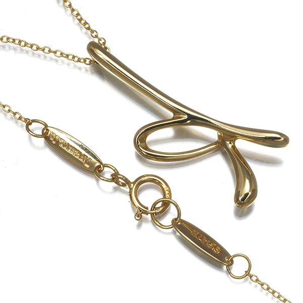ティファニー K18YG レターKペンダント ネックレス Tiffany & Co