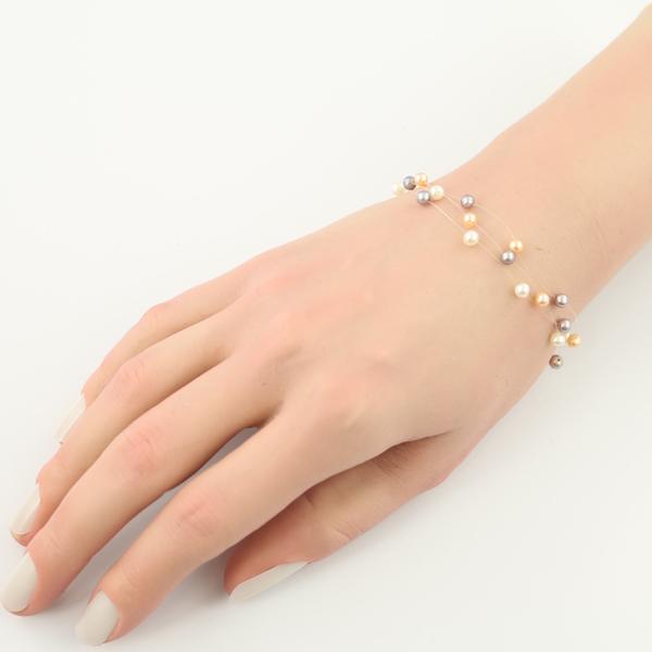 【テリ強✨】TASAKI ベビーパール ブレスレット 3連 本真珠 silver TASAKI（タサキ） ブレスレット ベビーパール 真珠 3.7-4.0mm K18YG