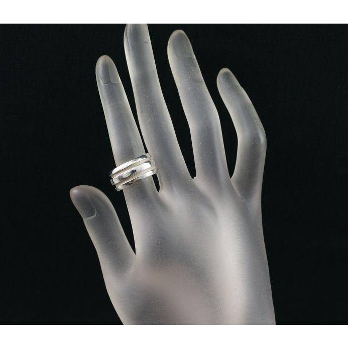 美品 ティファニー リング 指輪 SV925 グルーブド ダブルリング 袋付 TIFFANY&Co.（ティファニー） リング グルーブド ダブルスリット