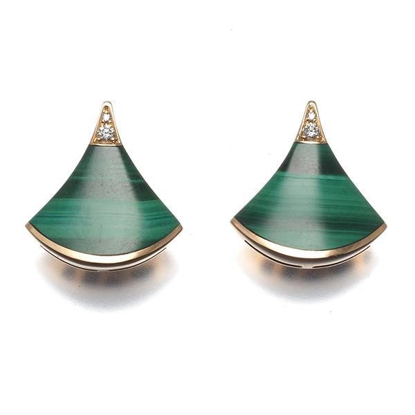 BVLGARI（ブルガリ） ピアス マラカイト ダイヤ ダイヤモンド