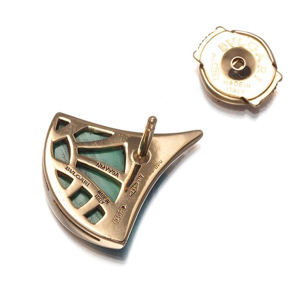 BVLGARI ブルガリ ピアス マラカイト ダイヤ ダイヤモンド ディーヴァ  