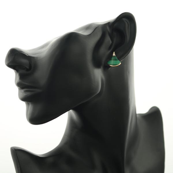 BVLGARI ブルガリ ピアス マラカイト ダイヤ ダイヤモンド ディーヴァ  