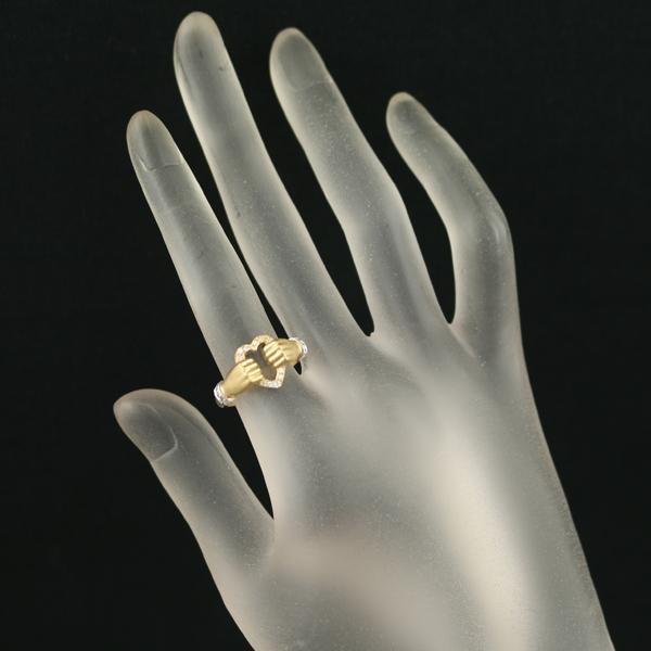 カレライカレラ リング ダイヤ ダイヤモンド ハンド ハート 9号 K18YG