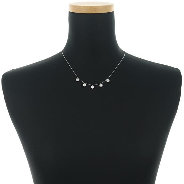 ダイヤ ダイヤモンド 1.00ct フラワー ステーション ネックレス K18WG 
