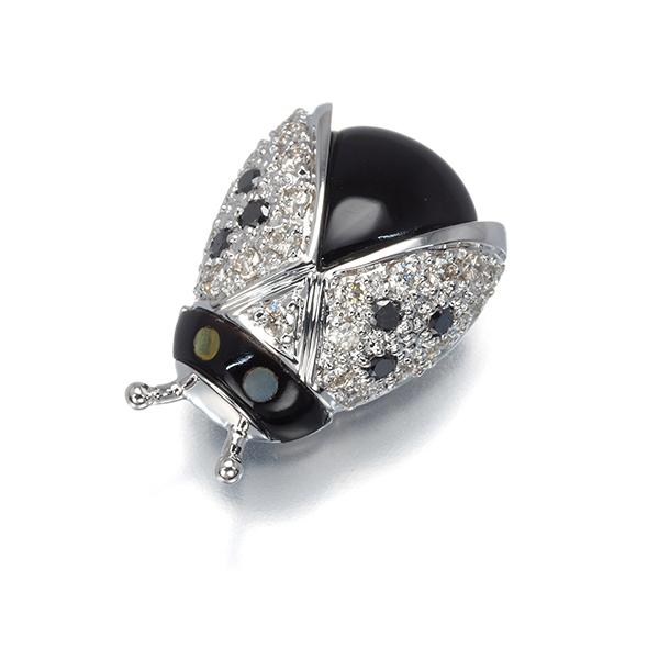オニキス シェル ブラック＆クリア ダイヤ ダイヤモンド 0.26ct/0.08ct 