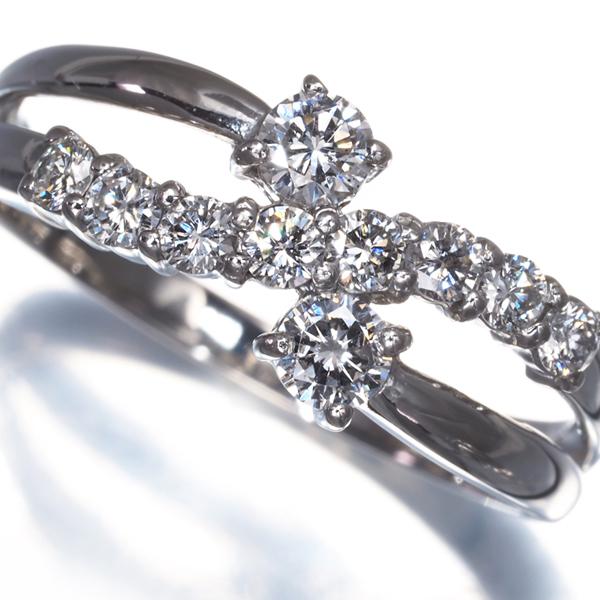 ダイヤ ダイヤモンド 0.60ct クロスライン リング Pt900 指輪 GENJ