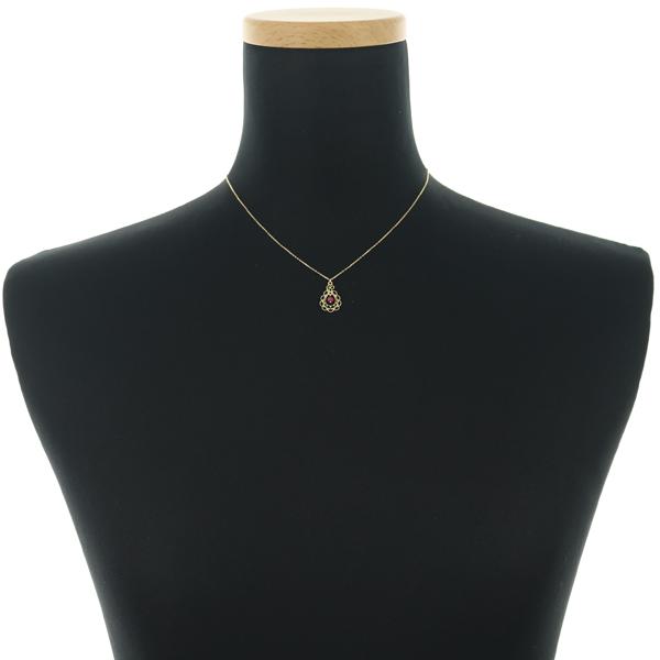 STAR JEWELRY（スタージュエリー） ネックレス ルビー 透かし K18YG 