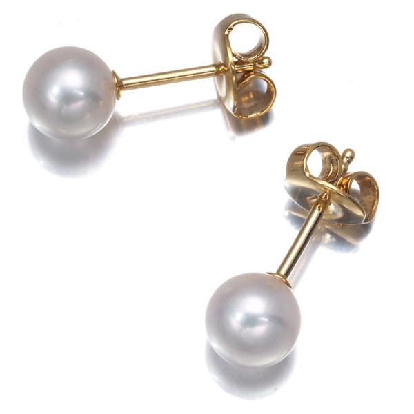 MIKIMOTO ミキモト ピアス パール 真珠 6.2mm 一粒 K18YG BLJ  