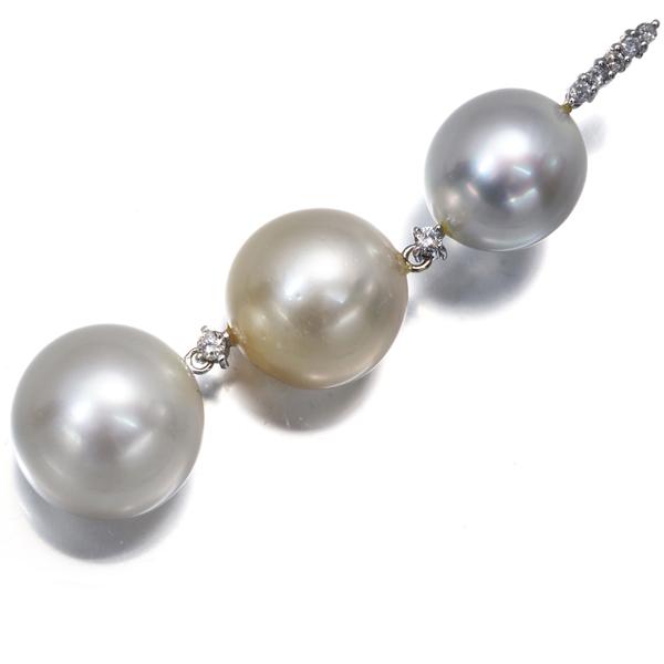 パール 真珠 11.8-14.3mm ダイヤ ダイヤモンド 0.08ct ペンダントトップ K18WG GENJ 大幅値下げ品_4