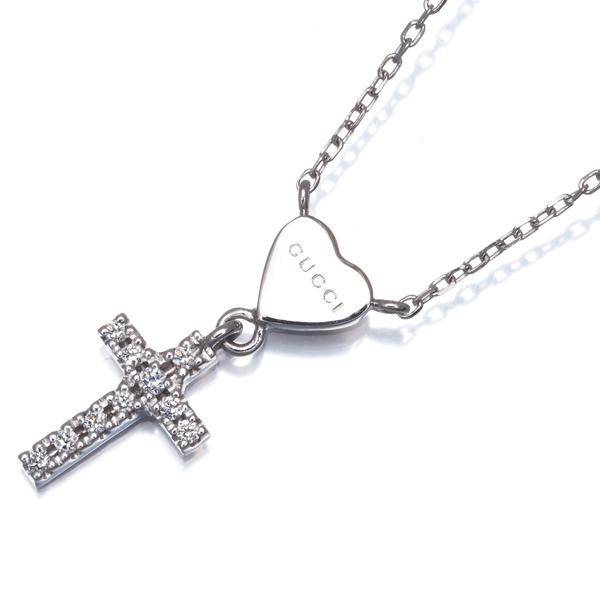 GUCCI（グッチ） ネックレス ダイヤ ダイヤモンド クロスハート K18WG