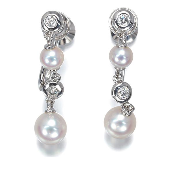 MIKIMOTO（ミキモト） イヤリング パール 真珠 4.0-5.6mm ダイヤ