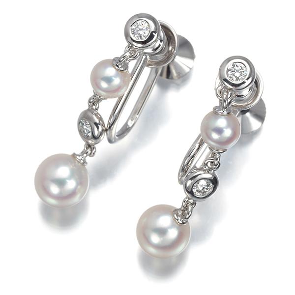 MIKIMOTO（ミキモト） イヤリング パール 真珠 4.0-5.6mm ダイヤ