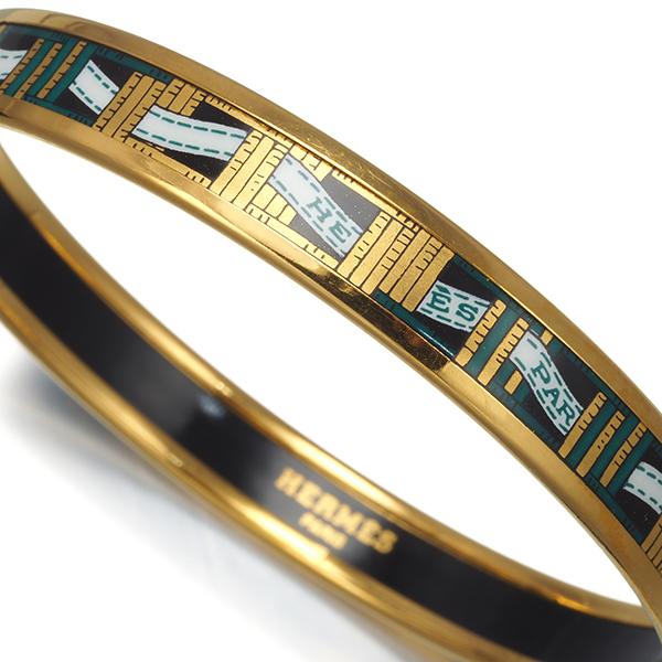 HERMES エルメス エマイユ バングル 青 ブルーリボン柄 楽天市場】【中古】HERMES エルメス エマイユPM ブレスレット バングル
