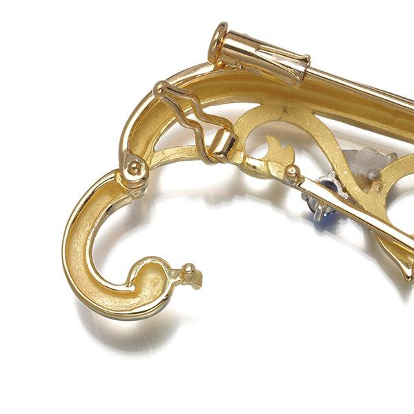 As Time ブローチ兼ペンダントトップ サファイア ダイヤ ダイヤモンド