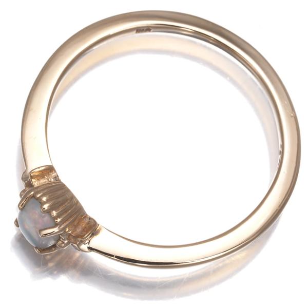 agete（アガット） リング ホワイトオパール ピンキー 3号 K10PG 指輪