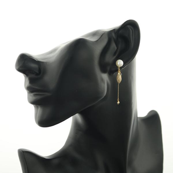 agete classic ２way k10ピアス パール リーフ レア agete classic 2way k10ピアス パール リーフ レア agete classic