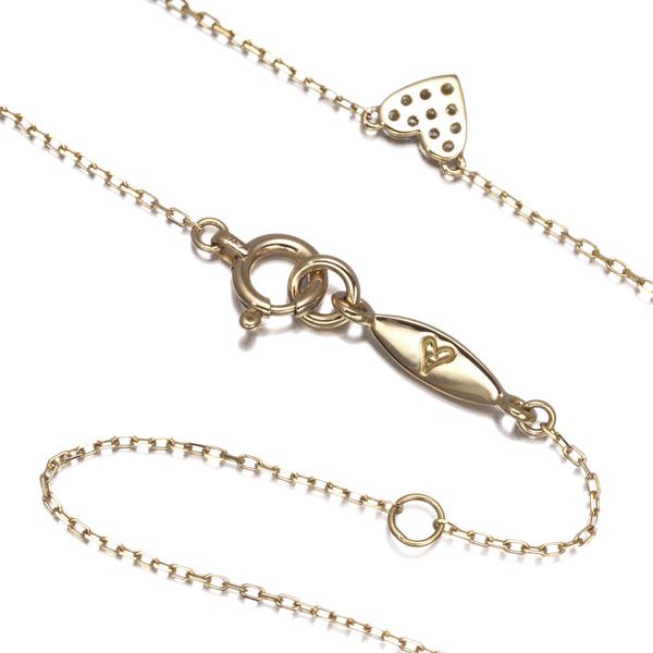 アーカー ネックレス ダイヤ ダイヤモンド 0.05ct ハートパヴェ K18YG 