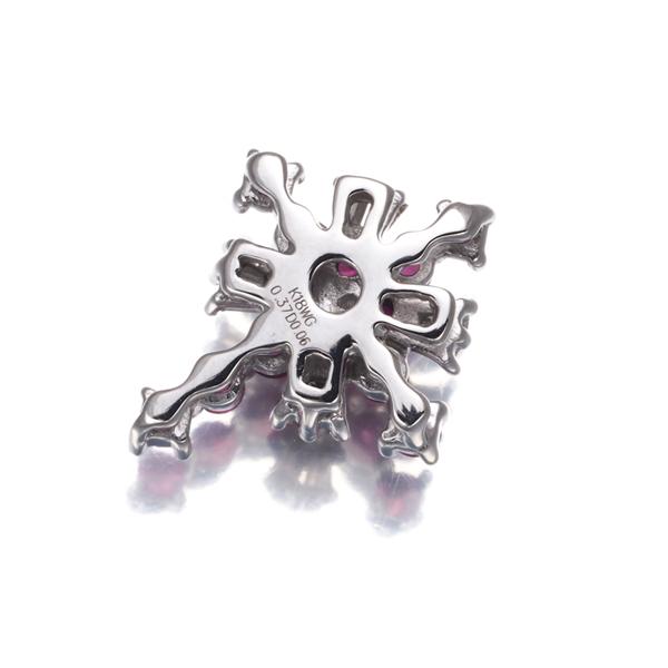 ルビー 0.37ct ダイヤ ダイヤモンド 0.06ct クロス ペンダントトップ 