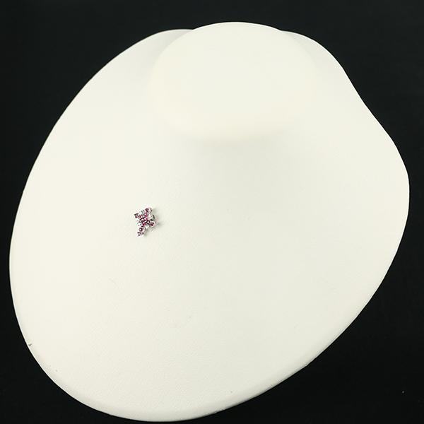 ルビー 0.37ct ダイヤ ダイヤモンド 0.06ct クロス ペンダントトップ 