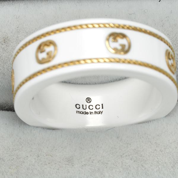 GUCCI ジルコニア K18 リング 10号 GUCCI（グッチ） リング アイコン 10号 K18YG/ホワイトジルコニア 指輪