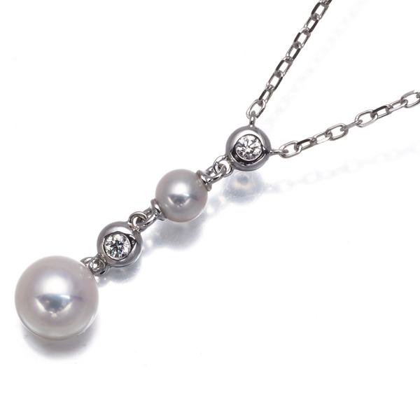 MIKIMOTO（ミキモト） ネックレス パール 真珠 4.2mm/6.7mm ダイヤ 