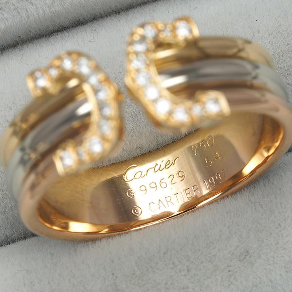 8の日セール！レア！カルティエ　2C スリーゴールド　ダイヤモンドリング 楽天市場】カルティエ Cartier リング ブークルセ C2 2C ダイヤモンド