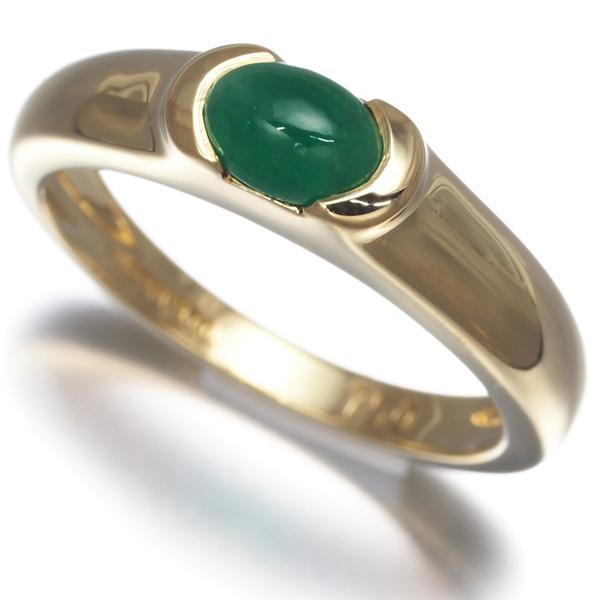 Tiffany k18 10号リング♪ TIFFANY&Co.（ティファニー） リング エメラルド カボション 10号