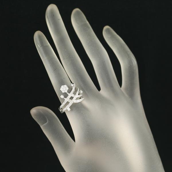 ダイヤ ダイヤモンド 0.75ct フラワー リング K18WG 指輪 GENJ 限界 